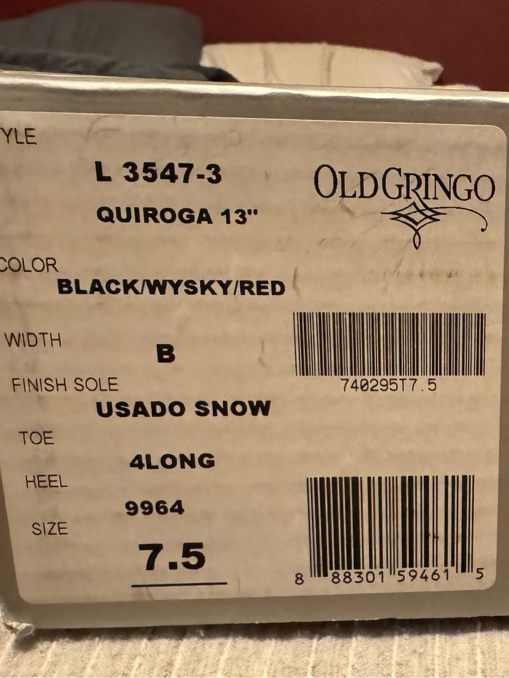 Old Gringo Black, Tan & Red Tooled Leather Cowboy Boots - Picture 13 of 13